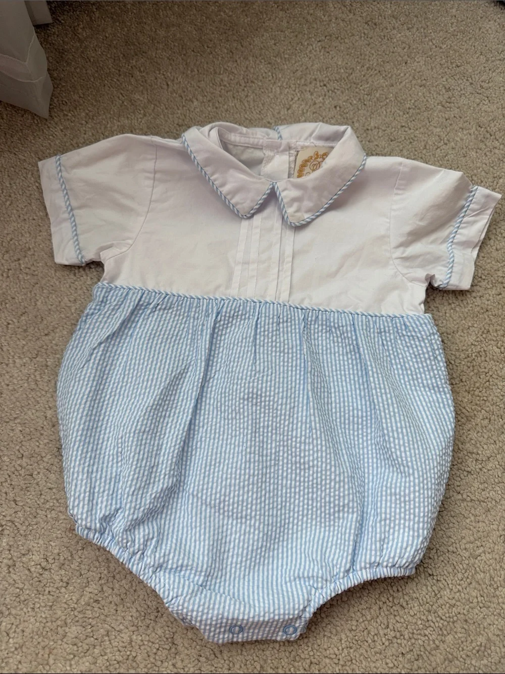 TBBC Blue & White Bubble with Peter Pan Collar